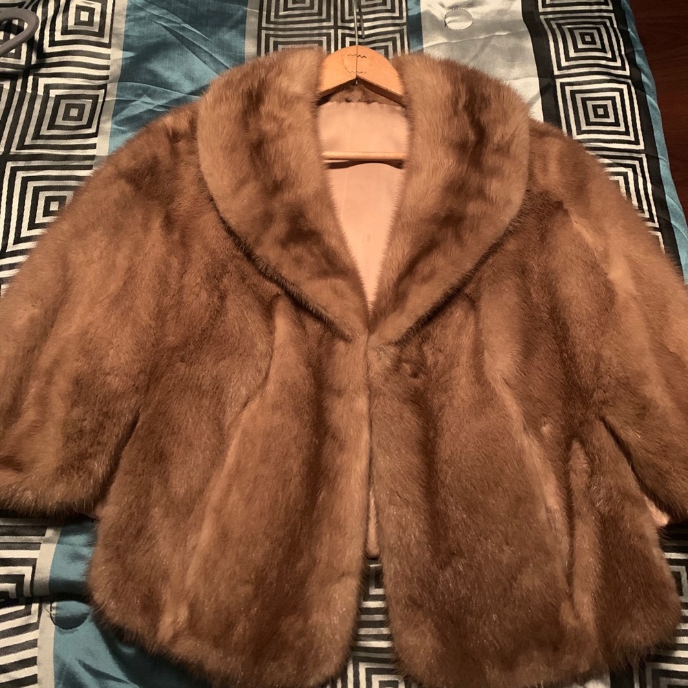 Mink shawl 100% real fur